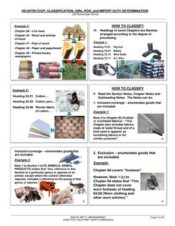 HS/AHTN/TCCP, CLASSIFICATION, GIRs, ROO, and IMPORT DUTY DETERMINATION 
 (20 November 2013) 
 
 
 
 
 
ENG’R ART D. BERNARDIN