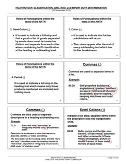 HS/AHTN/TCCP, CLASSIFICATION, GIRs, ROO, and IMPORT DUTY DETERMINATION 
 (20 November 2013) 
 
 
 
 
 
ENG’R ART D. BERNARDIN