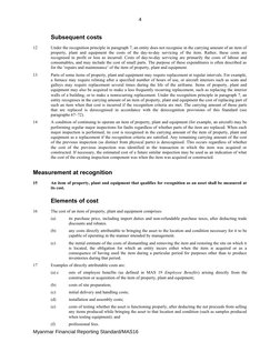 4
Subsequent costs 
12 
Under the recognition principle in paragraph 7, an entity does not recognise in the carrying amount o