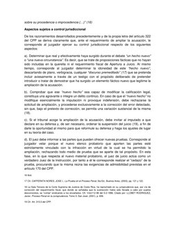 sobre su procedencia o improcedencia (…)” (16) 
Aspectos sujetos a control jurisdiccional 
De los razonamientos desarrollados