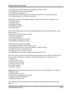 Financial Accounting 
 
Copyright@Amity University 
Page 9 
 
(a) Compensation paid to Directors on termination of their serv