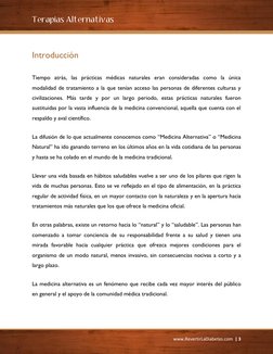 Terapias Alternativas 
www.RevertirLaDiabetes.com  | 3 
 
Introducción 
Tiempo atrás, las prácticas médicas naturales eran co