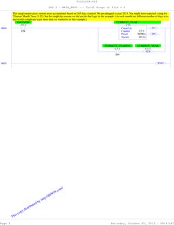 This copy distributed by http://BIN95.com/
PLCCLOCK.RSS
LAD 2 - MAIN_PROG --- Total Rungs in File = 6
Page 2  
Saturday, Octo