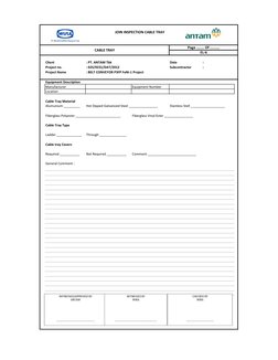 Client        
: PT. ANTAM Tbk
Date                   
:
Project no.        
: 025/9231/DAT/2012
Subcontractor    
:
Project