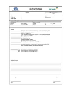 Client        
:
Date                   
:
Project no.        
:
Subcontractor    
:
Project Name            
:
Equipment Des