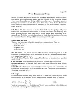 Chapter 11
Power Transmission Drives
In order to transmit power from one machine member to other member, either flexible or