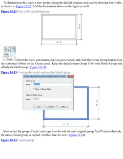To demonstrate this, open a new project using the default template and start by drawing four walls,
as shown in Figure 10.32.