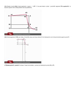 (15.) Desde el punto A3de trazar segmento  e igual a   ¼ ОТ + 2 см para dardo o pinza - punto A1- segmento TG a punto A3 -