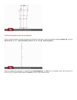 Construccion del patrón trasero de los pantalones  
 
 
(11) En la esquina superior izquierda del papel punto A. A pa
