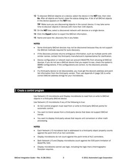 BACnet Integration Guide • Rev. 9/28/2011 
3 
© 2011 Automated Logic Corporation 
 
12 To discover BACnet objects on a devi