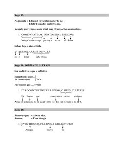 Regla 13: 
 
No importa = I doesn’t (presente) matter to me. 
 
 
I didn’t (pasado) matter to me. 
 
Venga lo que venga = com
