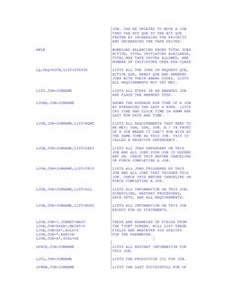 |JOB. CAN BE UPDATED TO MOVE A JOB
                                  |THRU THE RDY QUE TO T