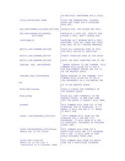 |IN MULTIPLE JOBSTREAMS FOR A SCHID.
                                  |
 LCTLG,DSN=DATASET