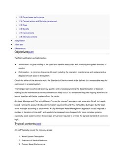 o 
2.3 Current asset performance  (http://en.wikipedia.org/wiki/Asset_Management_Plan#Current_asset_performance)
o 
2.4 Plann