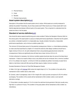4. Planned Actions 
5. Costs 
6. Benefits 
7. Potential Improvements 
Asset system description[edit] (http://en.wikipedia.org