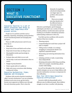 Executive Function 101 3
Executive function is a set of 
mental processes that helps us 
connect past experience with 
presen