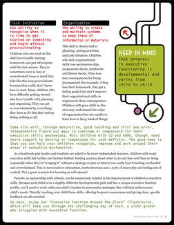 Executive Function 101 6
Organization
the ability to create 
and maintain systems 
to keep track of  
information or materi