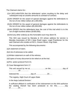 Statement of Claim for Breach of Contract | PDF | Damages | Contractual ...