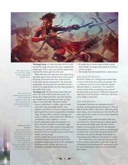 8
The Margr Camp: It’s likely that when the PCs catch 
up with the margr, the abhumans have stopped and 
made camp. This is v