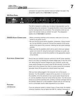 dbx 234/223 Crossover Operation Manual | PDF