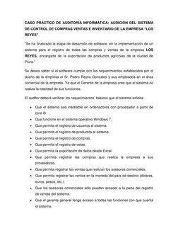 CASO PRÁCTICO DE AUDITORÍA INFORMÁTICA: AUDICIÓN DEL SISTEMA 
DE CONTROL DE COMPRAS VENTAS E INVENTARIO DE LA EMPRESA “LOS 
R