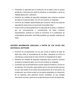  Comprobar la seguridad para la protección de los datos contra el acceso 
accidental o intencional por parte de individuos n