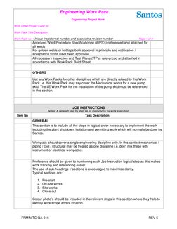 Engineering Work Package Template.pdf Engineering Work Pack Overview | PDF | Specification (Technical ...