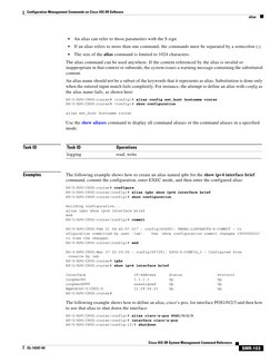 Configuration Management Commands on Cisco IOS XR Software
alias
SMR-103
Cisco IOS XR System Management Command Reference
O