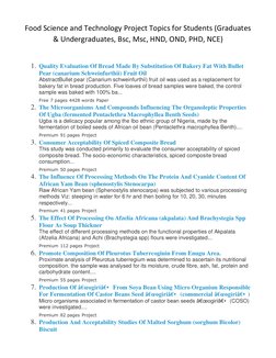 Food Science and Technology Project Ideas | PDF | Flour | Breads