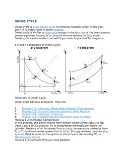 Diesel Cycle: P-V and T-S Diagrams | PDF | Heat | Building Engineering