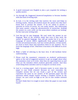 3 
2. A good command over English is also a pre requisite for writing a 
quality answer. 
 
3. Go through the Suggested Answe