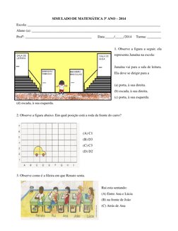 SIMULADO DE MATEMÁTICA 3º ANO – 2014 
Escola: ____________________________________________________________________________ 
A