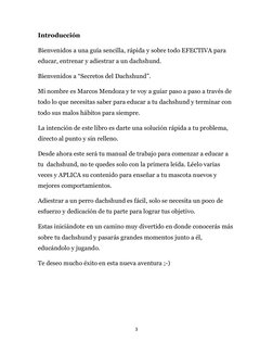 3 
 
Introducción 
Bienvenidos a una guía sencilla, rápida y sobre todo EFECTIVA para 
educar, entrenar y adiestrar a un dach