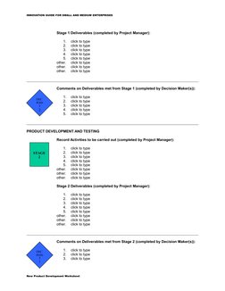 INNOVATION GUIDE FOR SMALL AND MEDIUM ENTERPRISES 
Stage 1 Deliverables (completed by Project Manager):
1.
click to type
2.
c