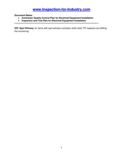 Electrical Equipment QC Plan | PDF
