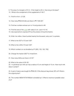 Math Questions Fy5 Grade 5 Math Challenge Questions | PDF | Fraction (Mathematics ...