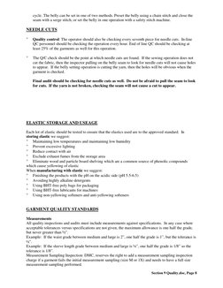 Section 9 Quality.doc, Page 8 
cycle. The belly can be set in one of two methods. Preset the belly using a chain stitch and c