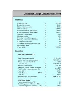 Condenser Design and Heat Load Calculations | PDF | Heat Transfer ...
