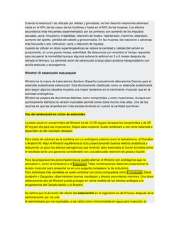 Cuando el estanozol l es utilizado por atletas y gimnastas, se han descrito reacciones adversas 
hasta en el 40% de los casos