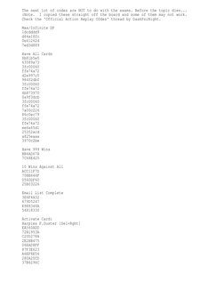 yugioh duel academy card codes Forbidden Memories Passwords yugioh duel academy card codes