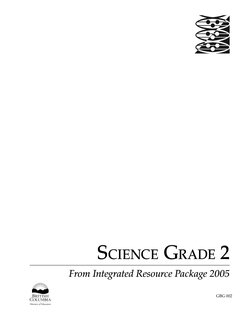 SCIENCE GRADE 2
From Integrated Resource Package 2005
GBG 002
