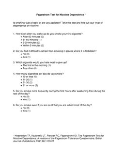 cigarette addiction quiz Quiz: Am I Addicted To Nicotine? Find Out Here! Tobacco Quiz | TPT