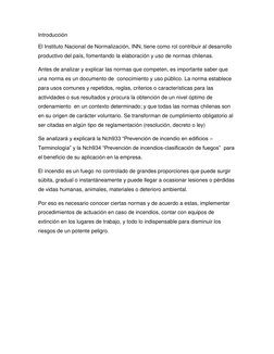 Introducción 
El Instituto Nacional de Normalización, INN, tiene como rol contribuir al desarrollo 
productivo del país, fome