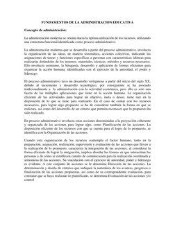 Fundamentos de la Administración Educativa | PDF | Planificación ...