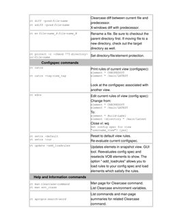 ct diff -pred file-name
ct xdiff -pred file-name
Clearcase diff between current file and 
predecessor.
X-windows diff with pr