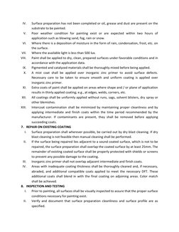 IV. 
Surface preparation has not been completed or oil, grease and dust are present on the 
substrate to be painted.  
V. 
Po