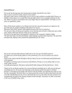 Rotary Meeting Invocation Prayers | PDF | Prayer | Peace