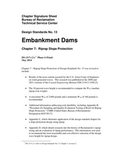 Chapter Signature Sheet 
Bureau of Reclamation 
Technical Service Center 
 
 
Design Standards No. 13 
 
Embankment Dams