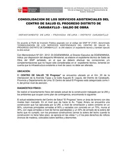 1 
 
DECENIO DE LAS PERSONAS CON DISCAPACIDAD EN EL PERU 
“Año de la Integración Nacional y el Reconocimiento de