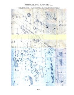 SUBMETRALHADORA TAURUS MT12 9mm  
20-22 
VISTA EXPLODIDA DA SUBMETRALHADORA TAURUS MT12AD   

